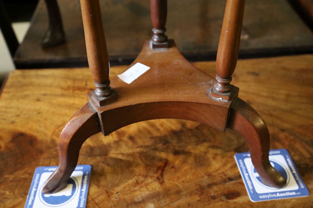 A George III style mahogany wash stand, width 29cm, 82cm high